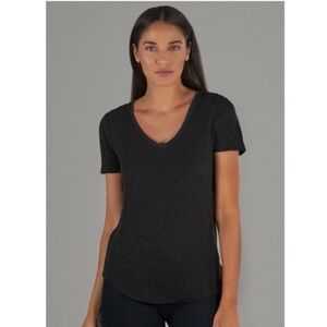 ATM Slub Jersey Classic V Neck Tee in Black Size Medium NWT